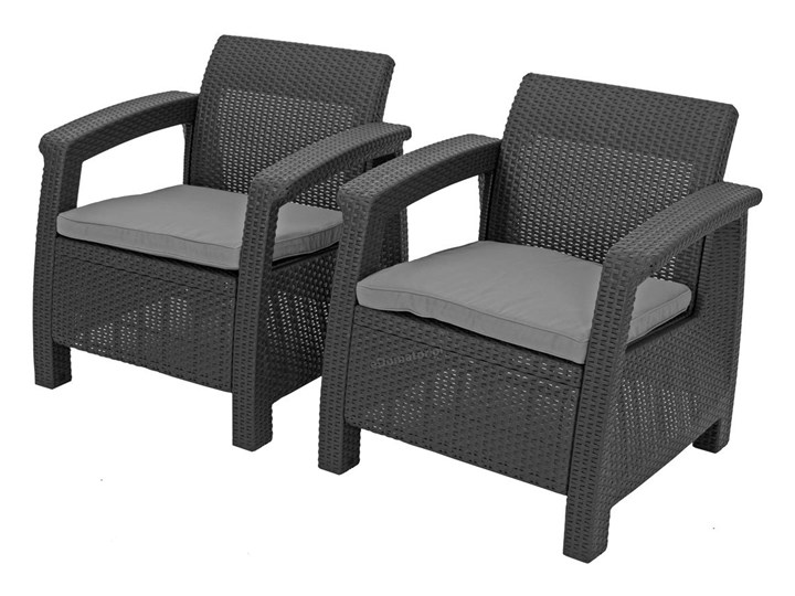 Zestaw wypoczynkowy CORFU SET MAX 5-osobowy - grafit Rattan Zestawy wypoczynkowe Zawartość zestawu Sofa Tworzywo sztuczne Zawartość zestawu Stół